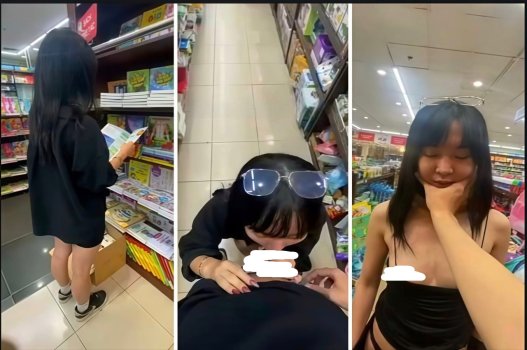 Nàng năng động nổi bật trong nhà sách